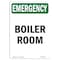 Signmission Safety Sign, OSHA EMERGENCY, 14" Height, Boiler Room, Portrait OS-EM-D-1014-V-10441 - alternate 1